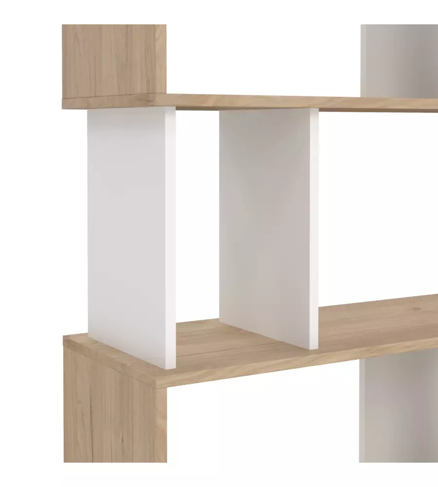 Libreria "labirinto" bianco quercia, 80x29,5x173,5 cm